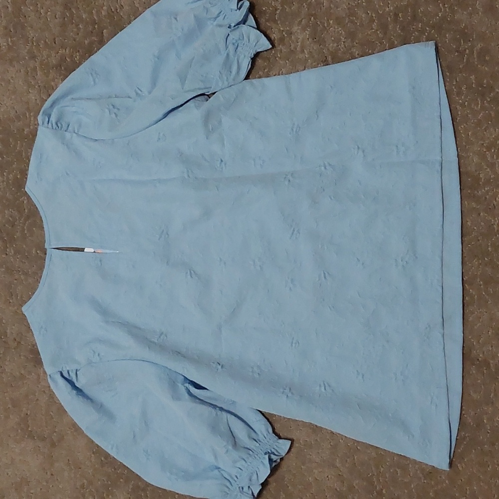 Ted Baker Light Blue Textured Blouse Size Med NWT - Picture 3 of 5